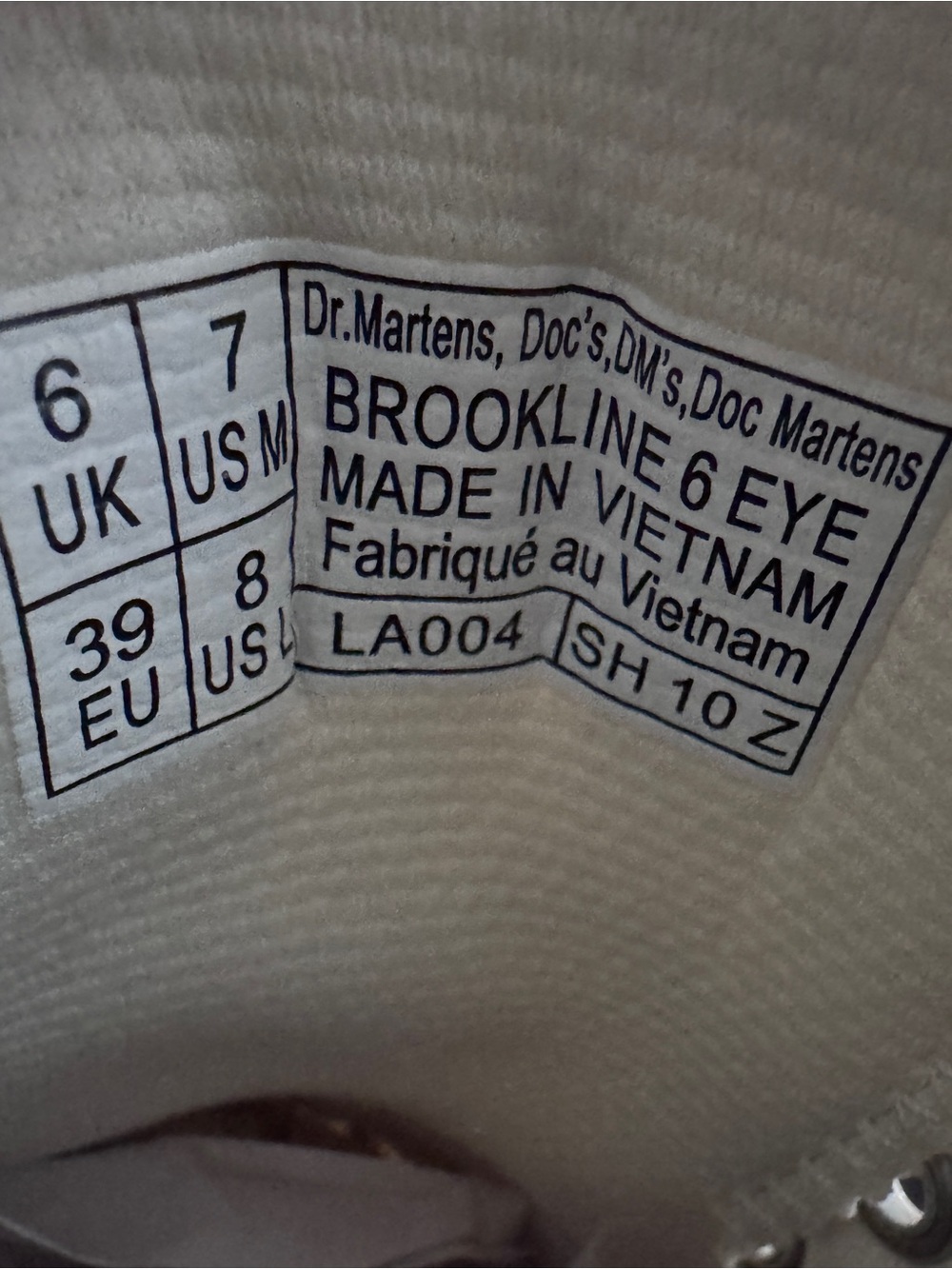 Women Dr Martens Brookline Canvas Off white summer timeless casual shoes Sz 8 - Picture 7 of 8